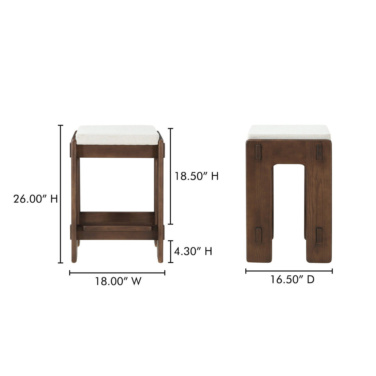 Ashby Brown Counter Stool by Moe's Home at Eve Furniture