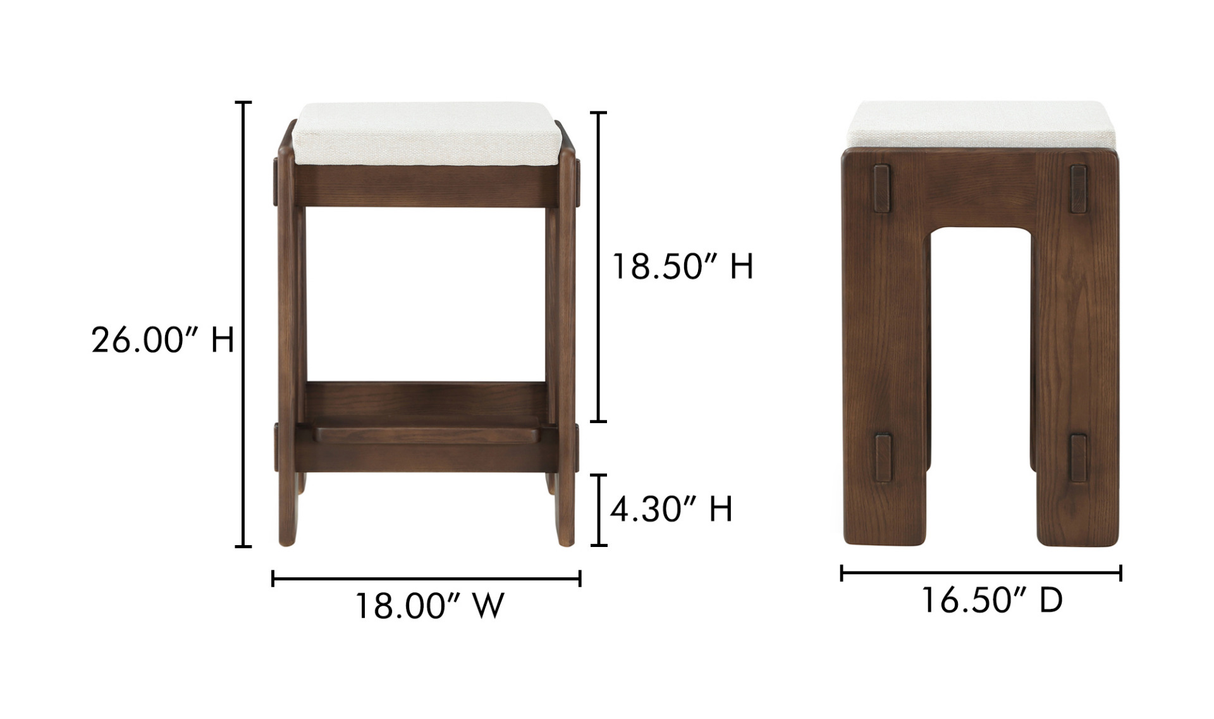 Ashby Counter Stool Brown by Moe's Home at Eve Furniture