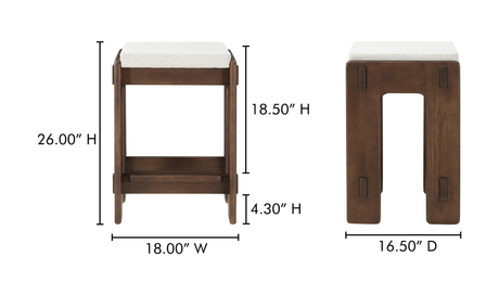 Ashby Counter Stool Brown by Moe's Home at Eve Furniture
