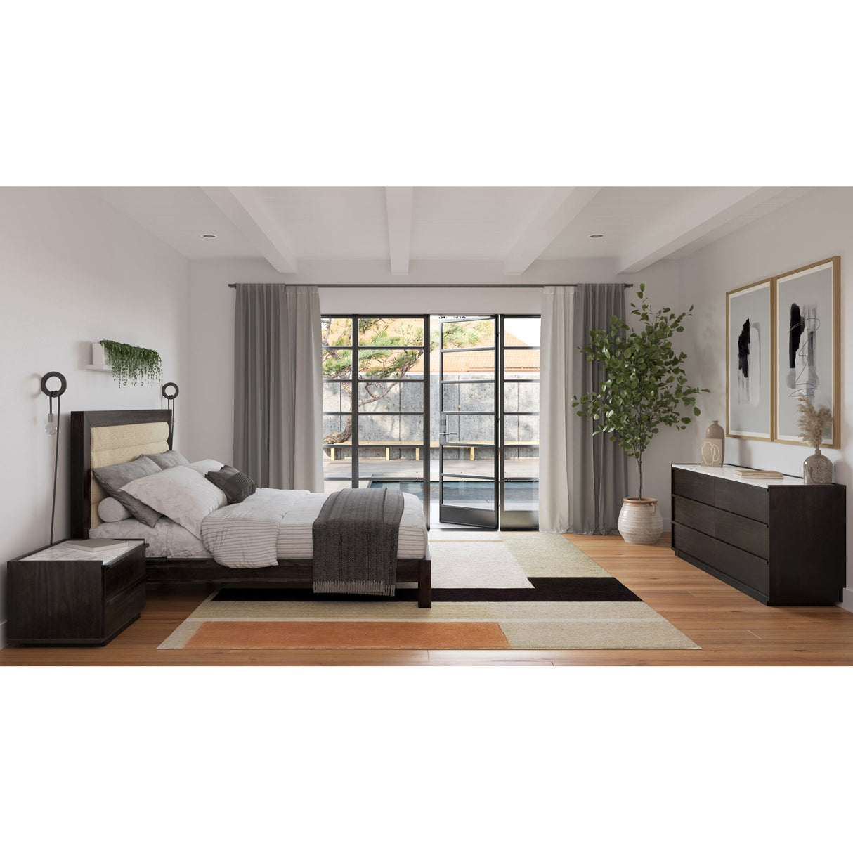 Ashcroft Dark Grey Nightstand by Moe's Home at Eve Furniture