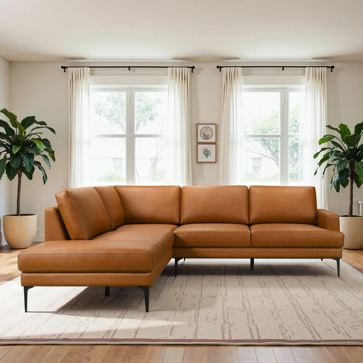 Bristol Durable Vegan Leather Left-Facing Sectional Sofa by Ashcroft Imports at Eve Furniture