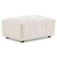 Kaynes Chic Tufted Ivory Boucle Ottoman by Ashcroft Imports at Eve Furniture