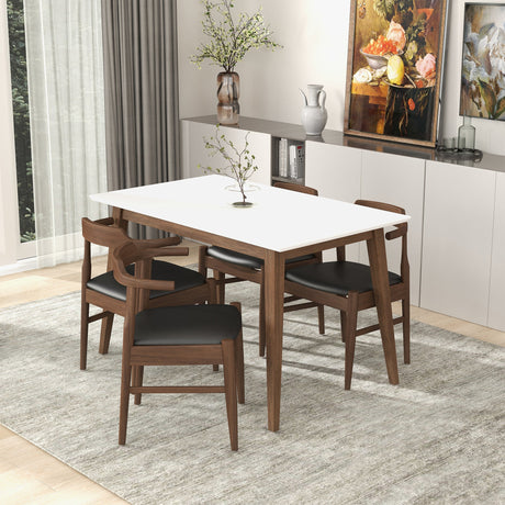 Levi Modern Style Solid Wood Rectangular White Top Dining Table 47" by Ashcroft Imports at Eve Furniture