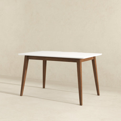 Levi Modern Style Solid Wood Rectangular White Top Dining Table 47" by Ashcroft Imports at Eve Furniture