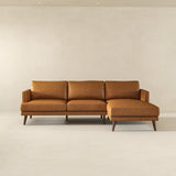 Lore L-Shaped Genuine Leather Sectional In Tan Right Facing by Ashcroft Imports at Eve Furniture