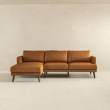 Lore L-Shaped Genuine Leather Sectional In Tan Left Facing by Ashcroft Imports at Eve Furniture