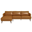 Lore L-Shaped Genuine Leather Sectional In Tan Left Facing by Ashcroft Imports at Eve Furniture