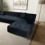 Nolan U-Shape Black Velvet Corner Sofa by Ashcroft Imports at Eve Furniture