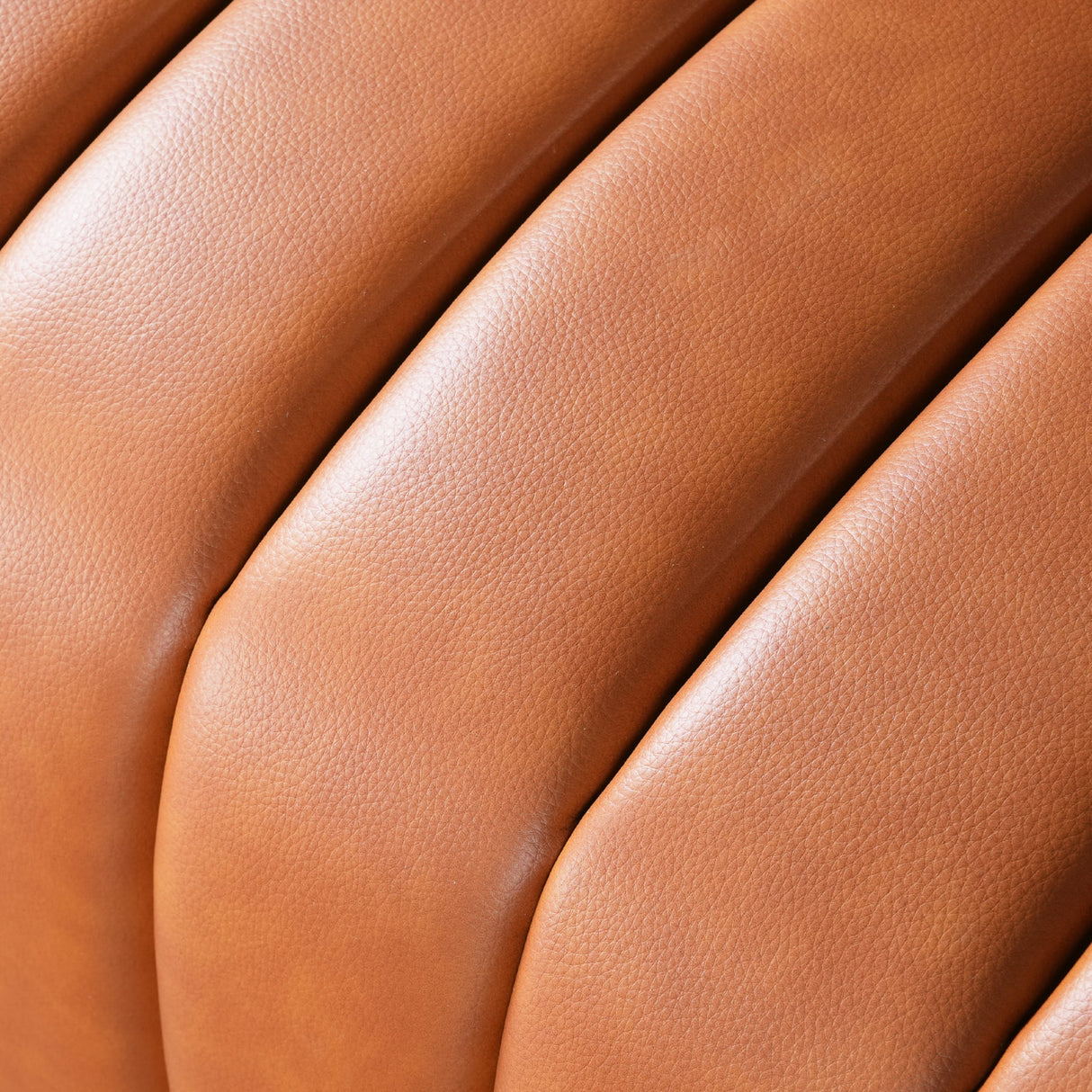April Mid Century Modern Luxury Tight Back Cognac Leather Couch