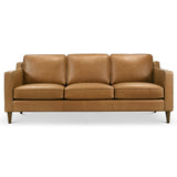 Cooper Mid Century Modern Tan Leather Sofa by Ashcroft Imports at Eve Furniture
