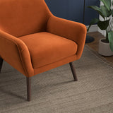 Panom Burnt Orange Velvet Lounge Chair by Ashcroft Imports at Eve Furniture