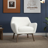Panom White Boucle Lounge Chair by Ashcroft Imports at Eve Furniture