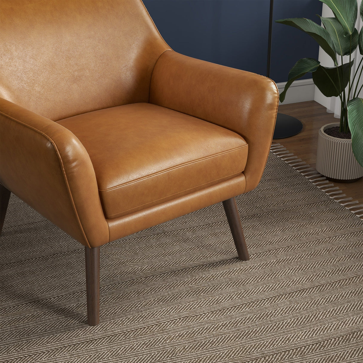 Panom Tan Leather Lounge Chair by Ashcroft Furniture at Eve Furniture
