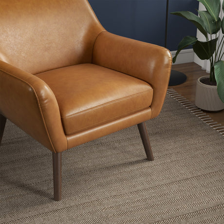 Panom Tan Leather Lounge Chair by Ashcroft Furniture at Eve Furniture