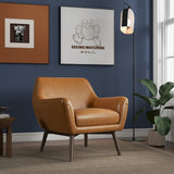 Panom Tan Leather Lounge Chair by Ashcroft Furniture at Eve Furniture
