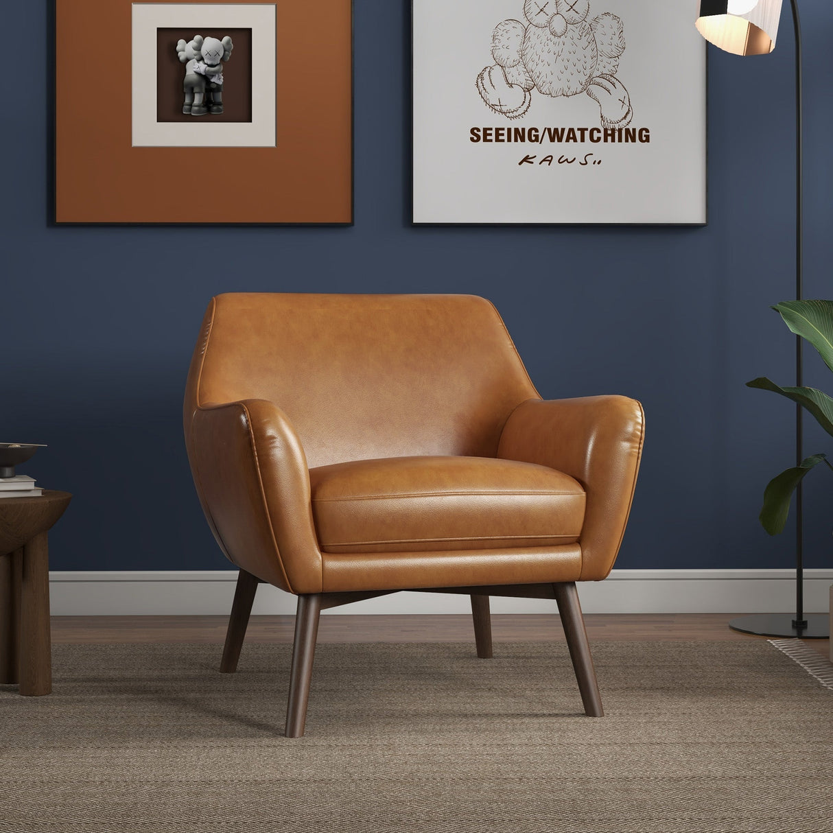 Panom Tan Leather Lounge Chair by Ashcroft Furniture at Eve Furniture
