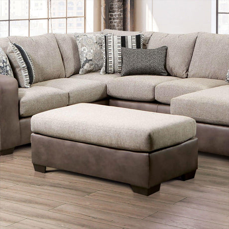 Ashenweald Brown/Light Brown Ottoman by Furniture of America at Eve Furniture