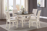 Asher Antique White/Brown Round Dining Table by Homelegance at Eve Furniture