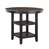 Asher Black/Brown 5-Piece Round Counter Height Dining Set by Homelegance at Eve Furniture