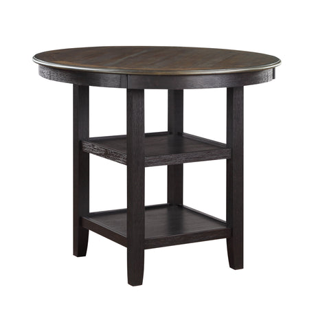 Asher Black/Brown 5-Piece Round Counter Height Dining Set by Homelegance at Eve Furniture