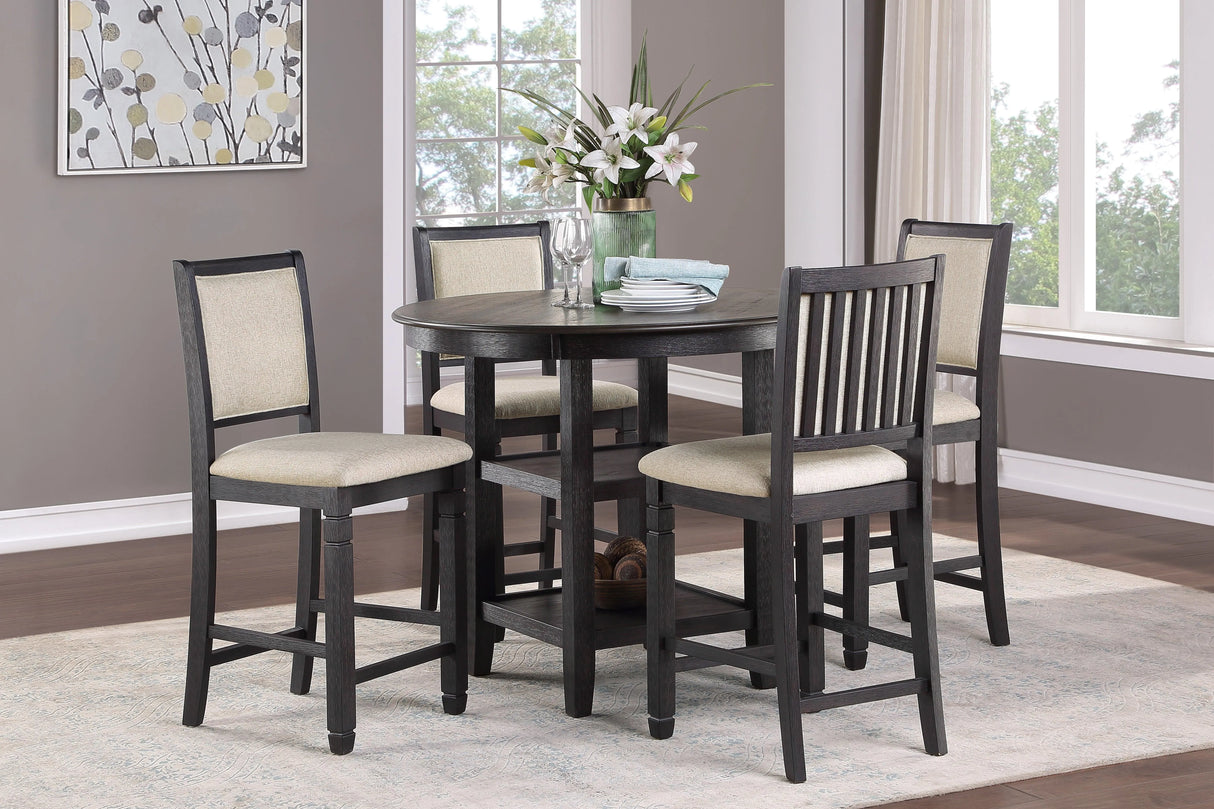 Asher Black/Brown Counter Height Table by Homelegance at Eve Furniture