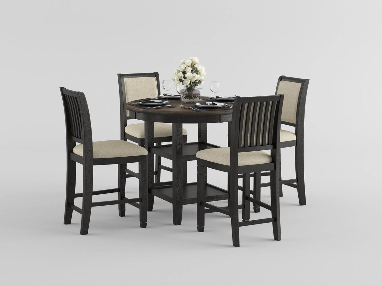 Asher Black/Brown Counter Height Table by Homelegance at Eve Furniture