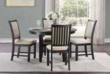 Asher Black/Brown Round Dining Table by Homelegance at Eve Furniture