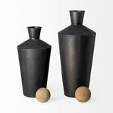 Asher Set of Two Black Metal Urns by Mercana at Eve Furniture