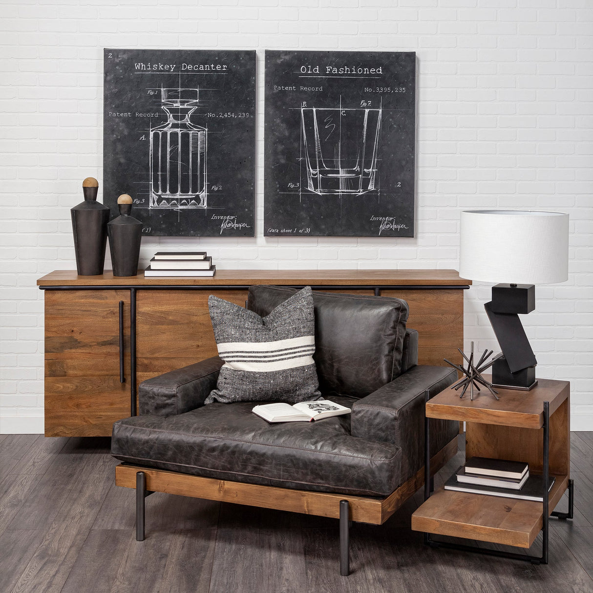 Asher Set of Two Black Metal Urns by Mercana at Eve Furniture