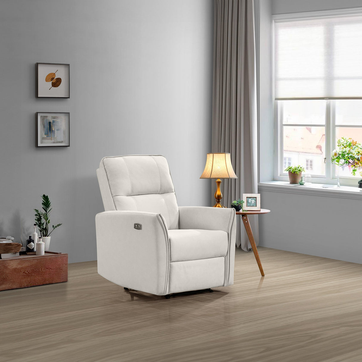 Asheville Cream Suede Recliner Chair