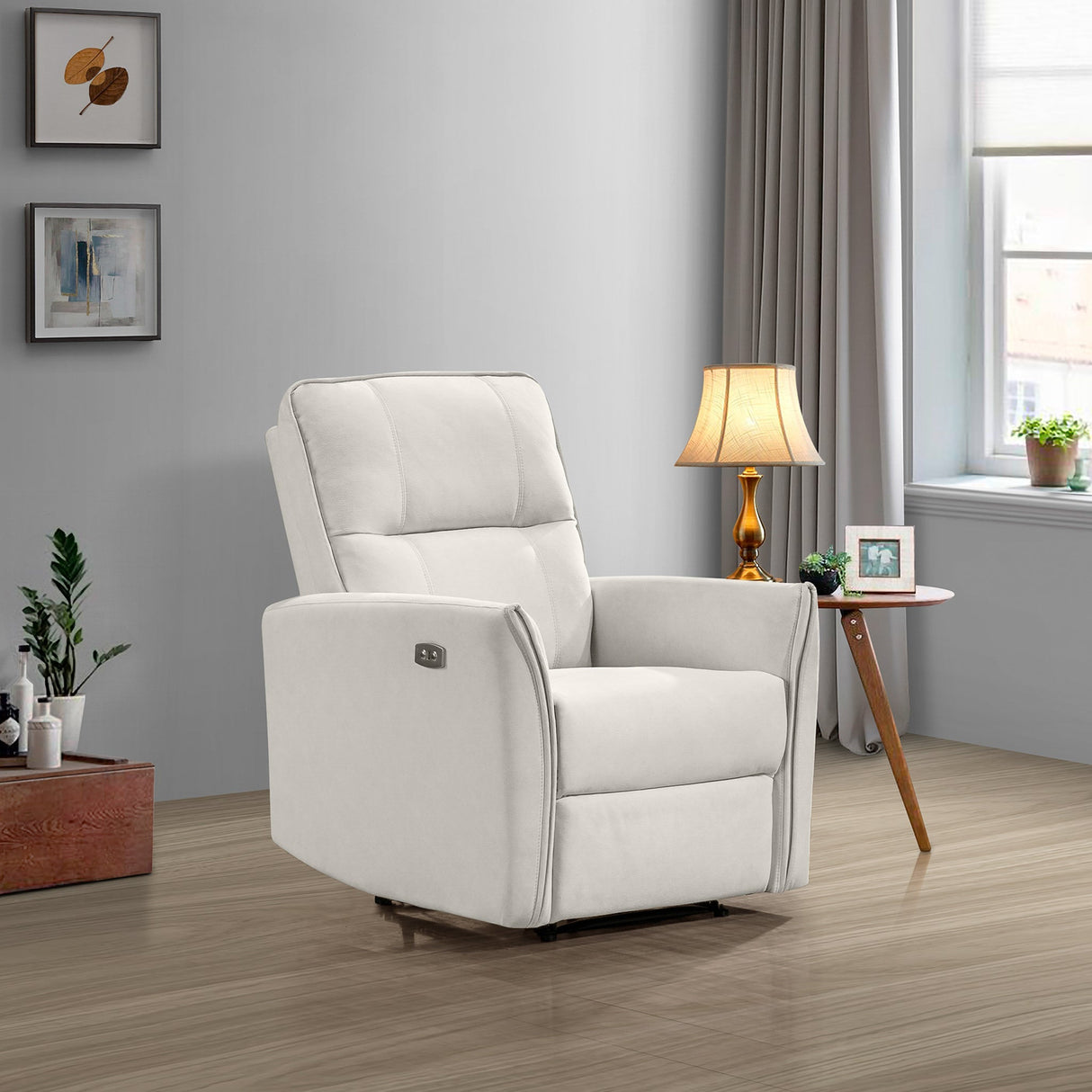 Asheville Cream Suede Recliner Chair