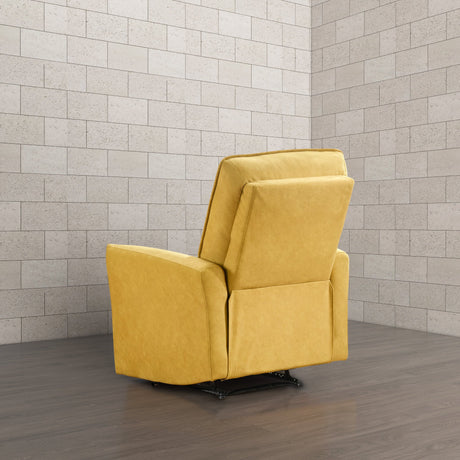 Asheville Dark Yellow Suede Recliner Chair by Ashcroft Imports at Eve Furniture