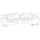 Ashford Greige Chenille Upholstered Sleeper Sectional Sofa by Coaster at Eve Furniture