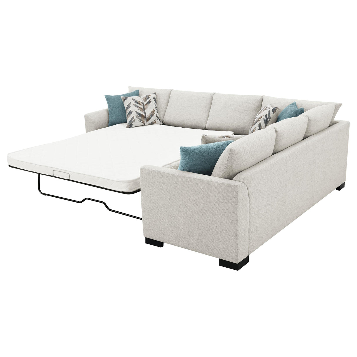 Ashford Greige Chenille Upholstered Sleeper Sectional Sofa by Coaster at Eve Furniture