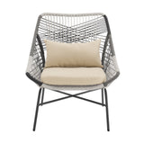 Ashland 3-Piece Patio Conversation Set with Foot Ottomans in Cream by Manhattan Comfort at Eve Furniture