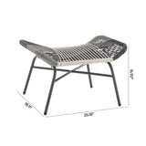 Ashland 3-Piece Patio Conversation Set with Foot Ottomans in Cream by Manhattan Comfort at Eve Furniture