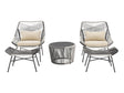 Ashland 3-Piece Patio Conversation Set with Foot Ottomans in Cream by Manhattan Comfort at Eve Furniture