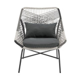 Ashland 3-Piece Patio Conversation Set with Foot Ottomans in Grey by Manhattan Comfort at Eve Furniture
