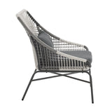 Ashland 3-Piece Patio Conversation Set with Foot Ottomans in Grey by Manhattan Comfort at Eve Furniture