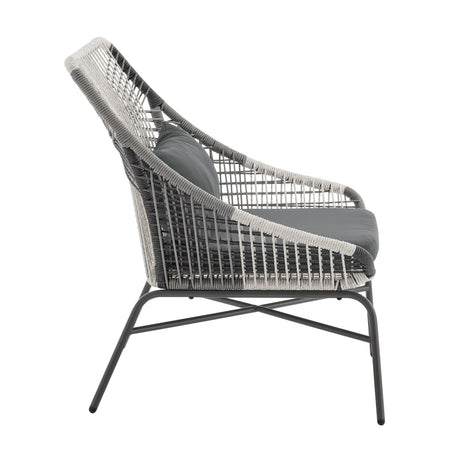 Ashland 3-Piece Patio Conversation Set with Foot Ottomans in Grey by Manhattan Comfort at Eve Furniture