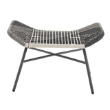 Ashland 3-Piece Patio Conversation Set with Foot Ottomans in Grey by Manhattan Comfort at Eve Furniture