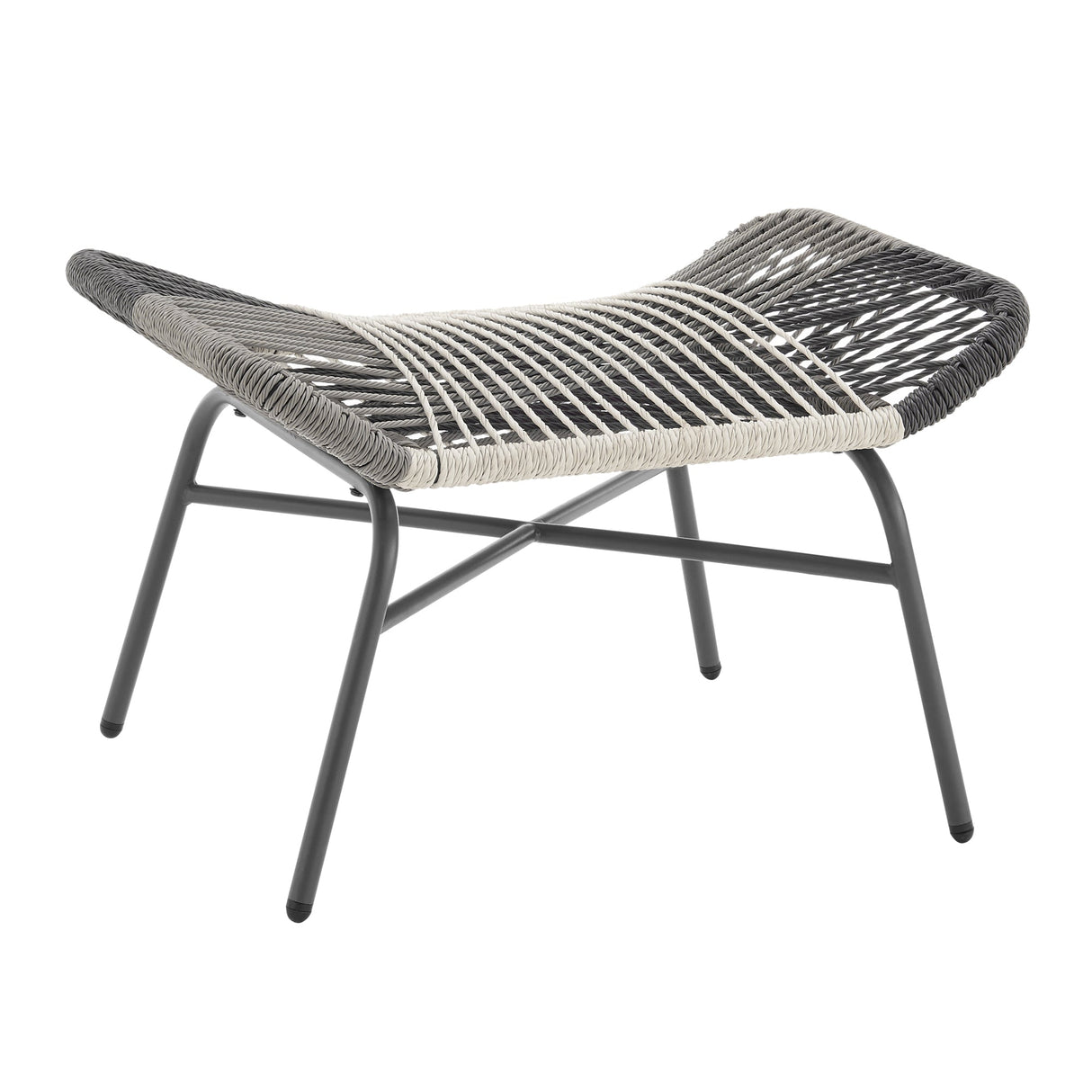 Ashland 3-Piece Patio Conversation Set with Foot Ottomans in Grey by Manhattan Comfort at Eve Furniture