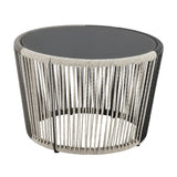 Ashland 3-Piece Patio Conversation Set with Foot Ottomans in Grey by Manhattan Comfort at Eve Furniture