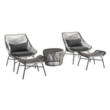 Ashland 3-Piece Patio Conversation Set with Foot Ottomans in Grey by Manhattan Comfort at Eve Furniture