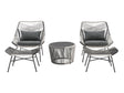 Ashland 3-Piece Patio Conversation Set with Foot Ottomans in Grey by Manhattan Comfort at Eve Furniture