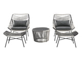 Ashland 3-Piece Patio Conversation Set with Foot Ottomans in Grey by Manhattan Comfort at Eve Furniture