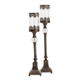Ashland Brown/Transparent Candle Holders by Crestview at Eve Furniture