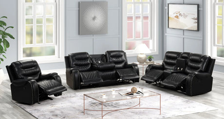 Ashley Black Oversized 3-Piece Leather Living Room Set by Happy Homes at Eve Furniture