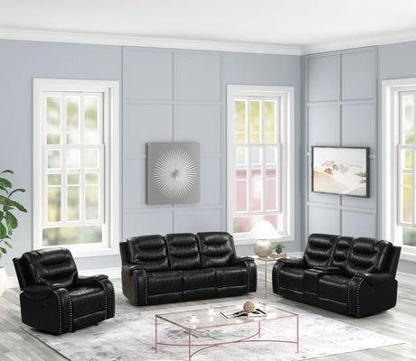 Ashley Black Oversized 3-Piece Leather Living Room Set by Happy Homes at Eve Furniture