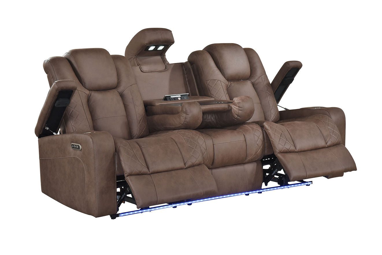 S9304 Ashley Brown 3PCS Power Reclining Living Room Set - Eve